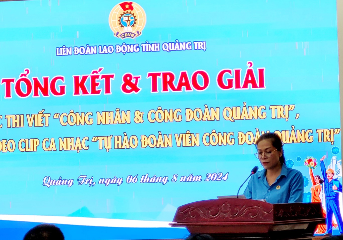 Ph&oacute; Chủ tịch LĐLĐ tỉnh Nguyễn Thị Thu H&agrave; đ&aacute;nh gi&aacute; tổng kết hai cuộc thi